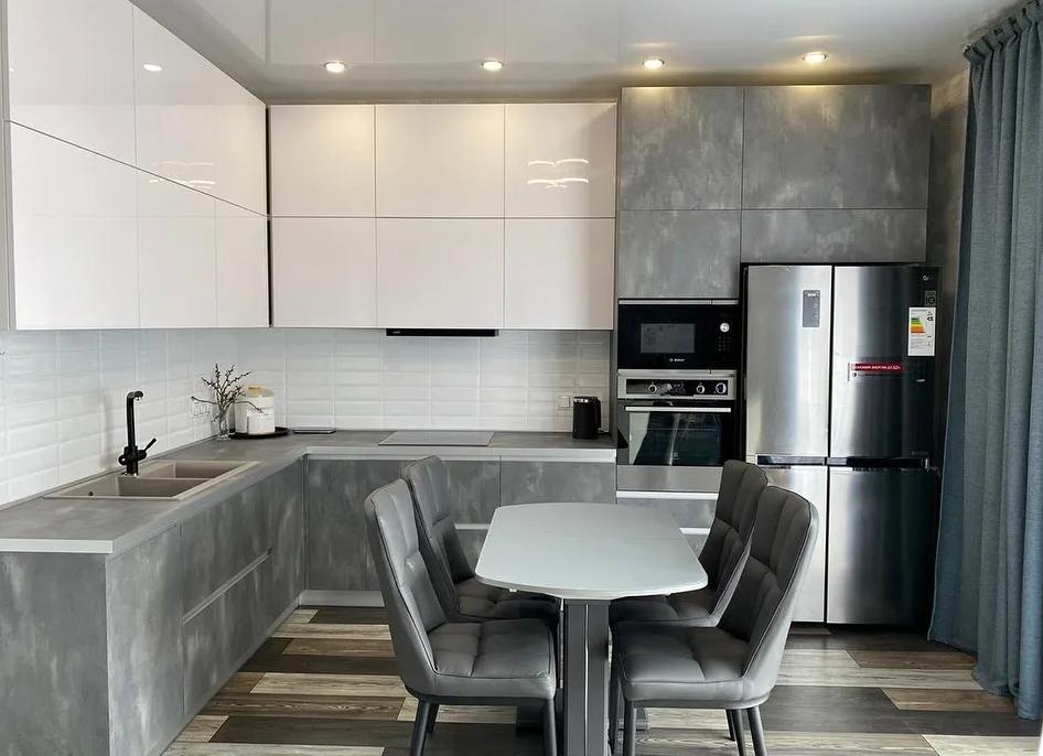 Кухня в стиле модерн.</p>
<p>Особенности стиля