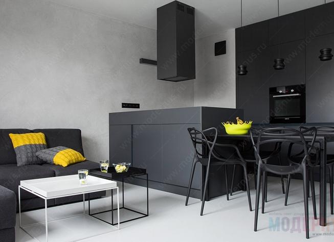 Черная и белая мебель в интерьере