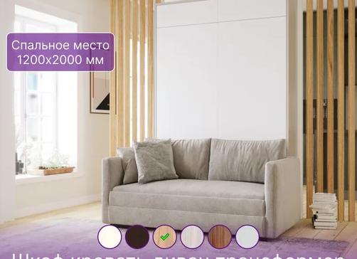 Шкаф кровать диван трансформер Фокстрот с полкой TransMeb: проект молодежной комнаты